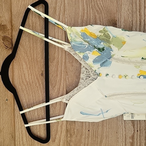 Anthropologie Size 0 Ivory Watercolor Floral Printed Midi Dress NWT - Picture 4 of 10